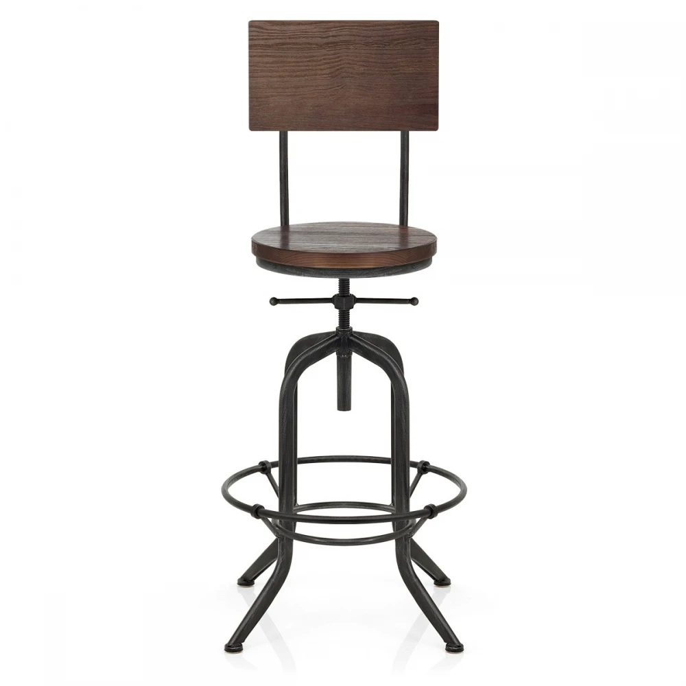 Atlantic Holz Barhocker Metallisch - Lathe 2 Atlantic Holz Barhocker Metallisch - Lathe – Bild 2