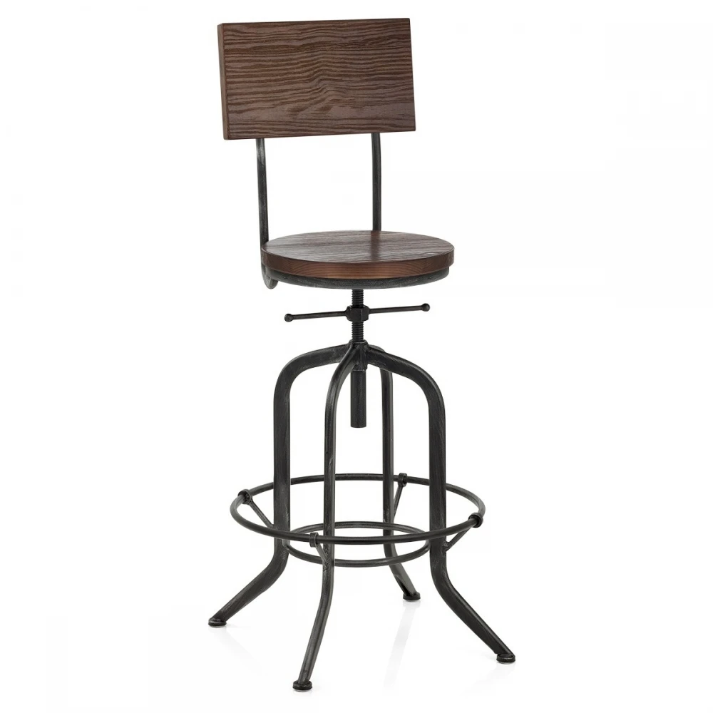 Atlantic Holz Barhocker Metallisch - Lathe 1 Atlantic Holz Barhocker Metallisch - Lathe